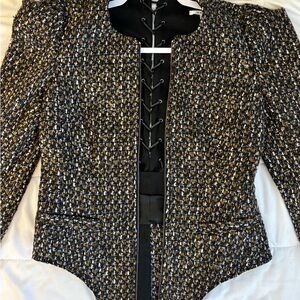 Authentic CARVEN french designer jacket Sculptural corset style lace up back